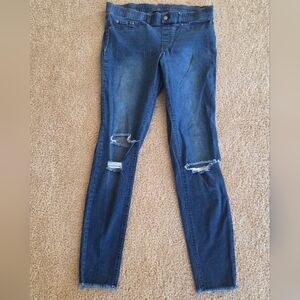 Women's Blue Distressed Skinny Jeggings